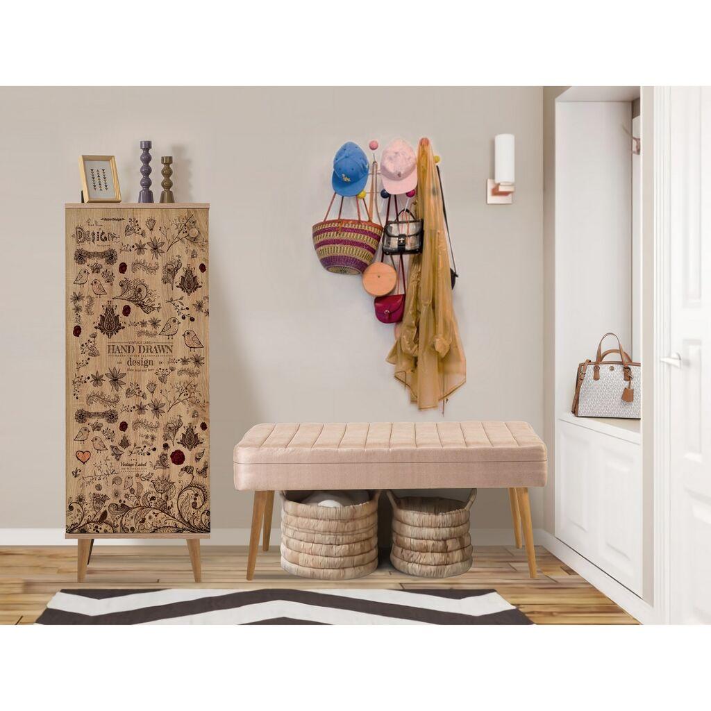 Hanah Home Set Nameštaj za hodnik Filinta 731 0900, Prljavo roze