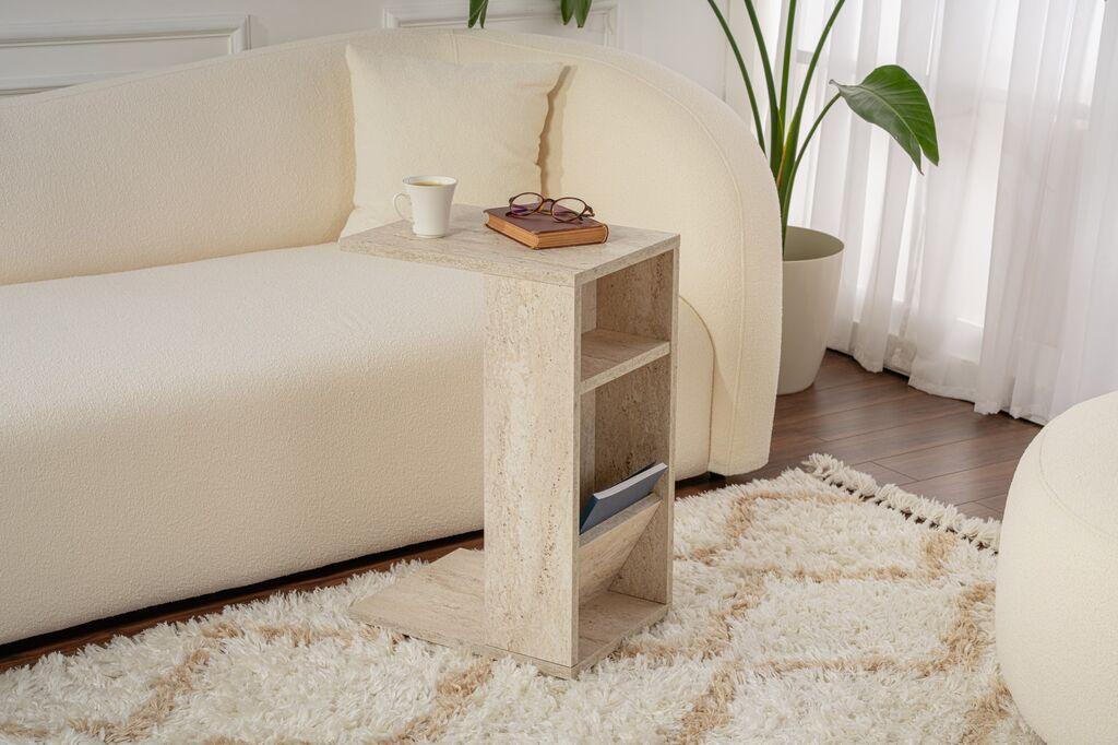 Hanah Home Klub sto Filinta, 30x63x40 cm, Krem