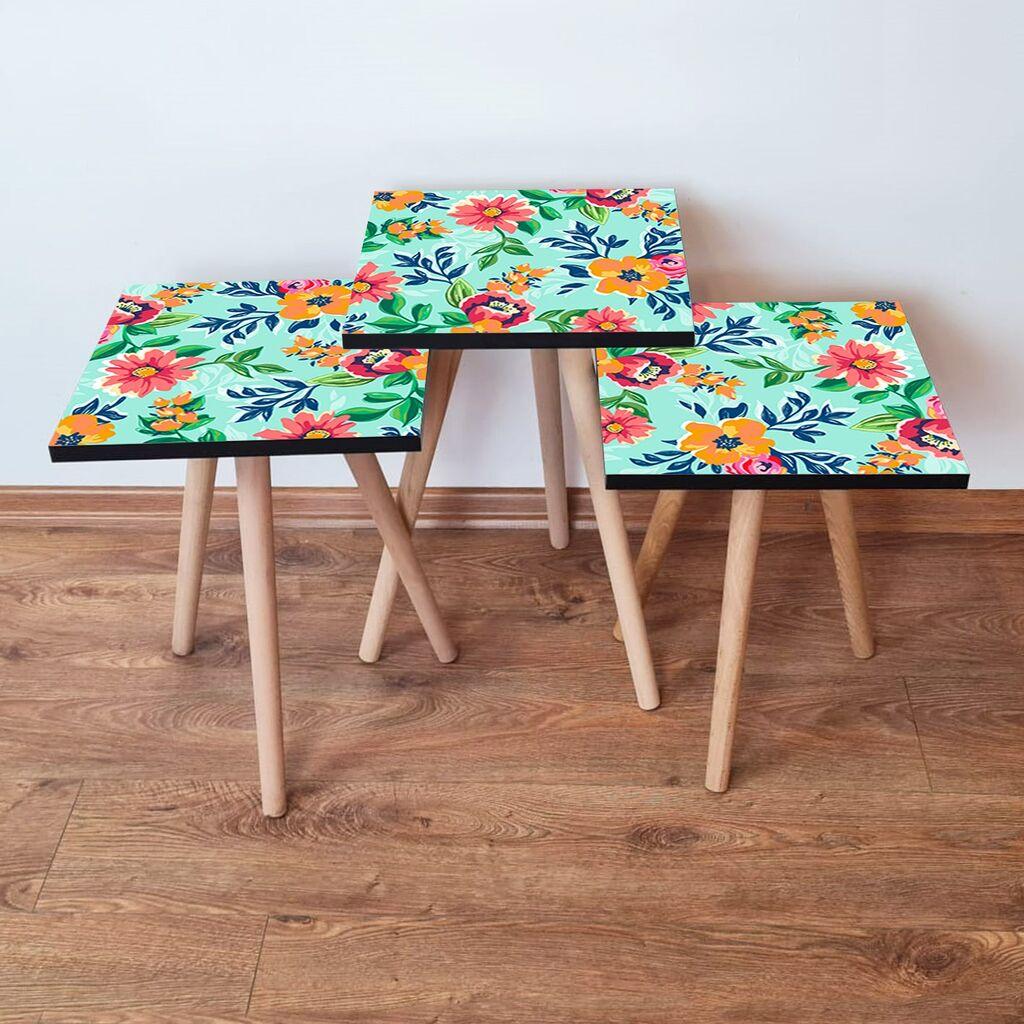 Hanah Home Set klub stočića 3Shp196, 3 komada, Šareni