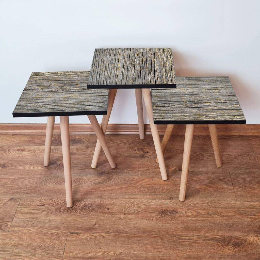 Hanah Home Set klub stočića 3Shp126, 3 komada, Šareni