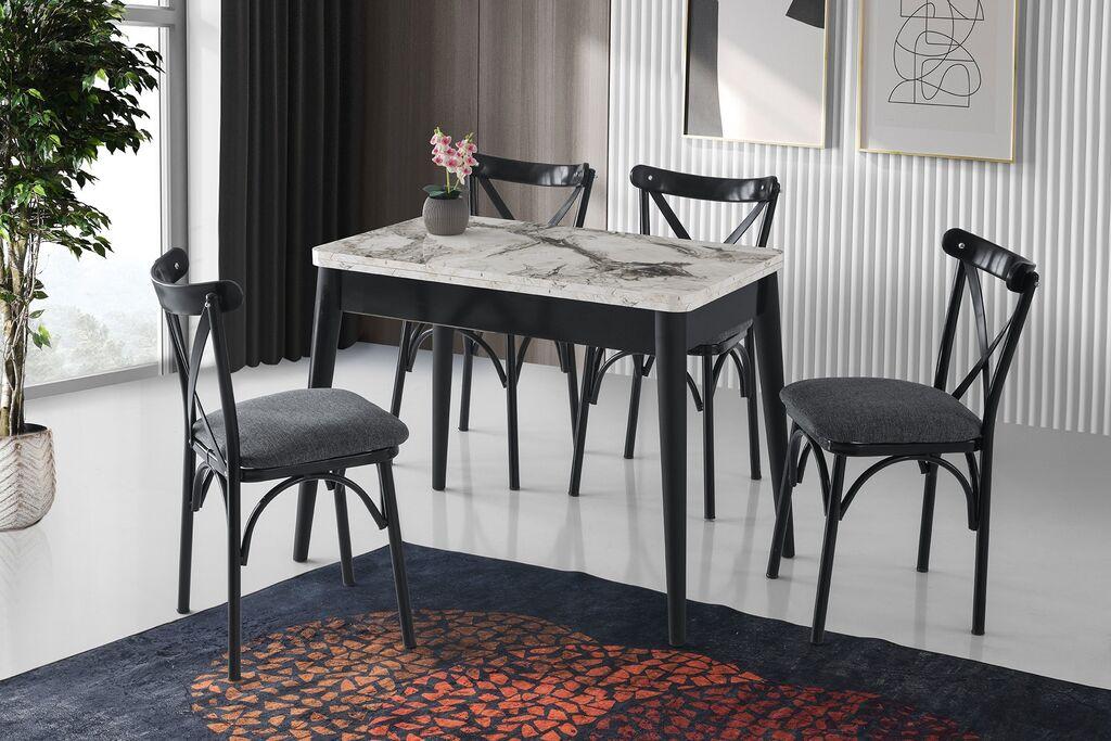 Hanah Home Trpezarijski sto na razvlačenje Dolunay-1281, 100-120 cm, Beli