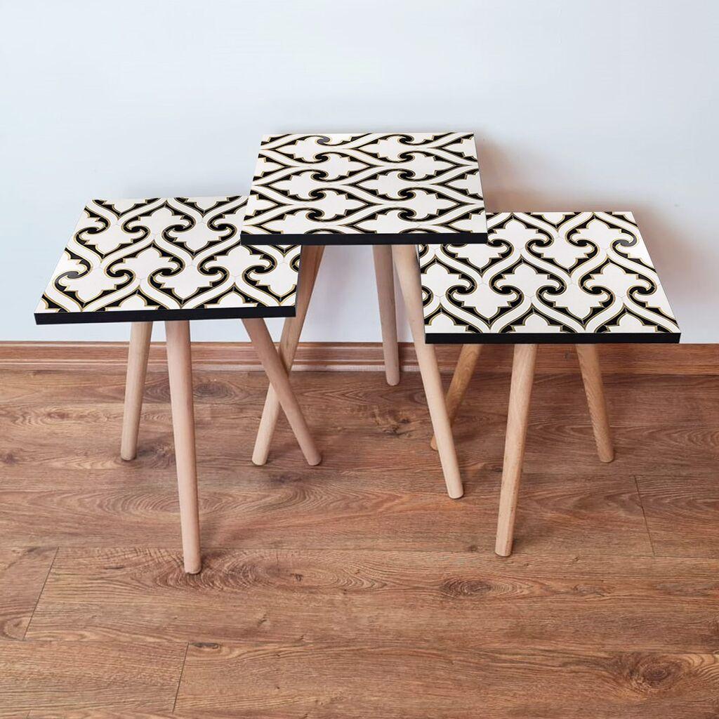 Hanah Home Set klub stočića 3Shp131, 3 komada, Šareni