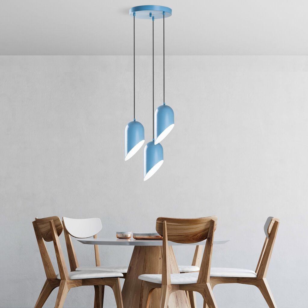 Opviq Luster Kesik-6176-3, 75-121cm, 40 cm, 3xE27, Plavi