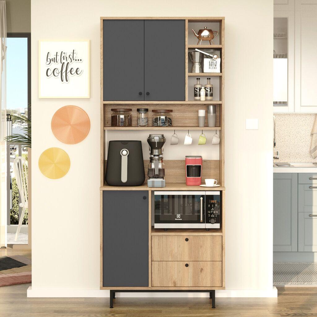 Hanah Home Višenamenska komoda RE6-SA, 88 x205 x35.5 cm, Hrast