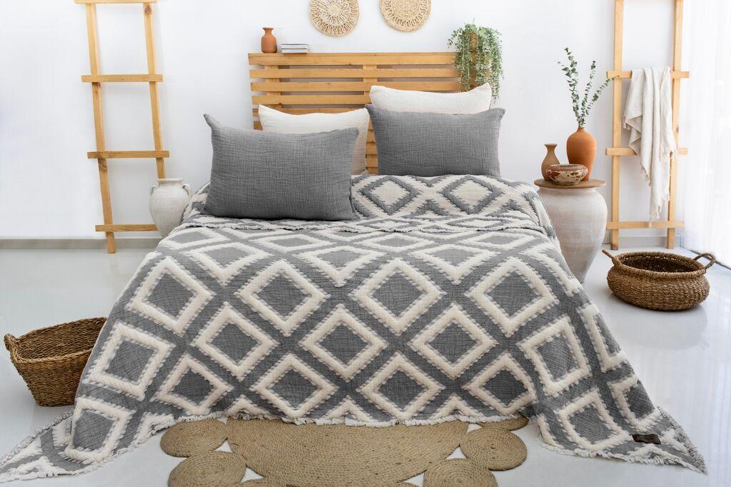 L'essentiel Maison Set Double prekrivač Sonia, 200x220cm, Siva