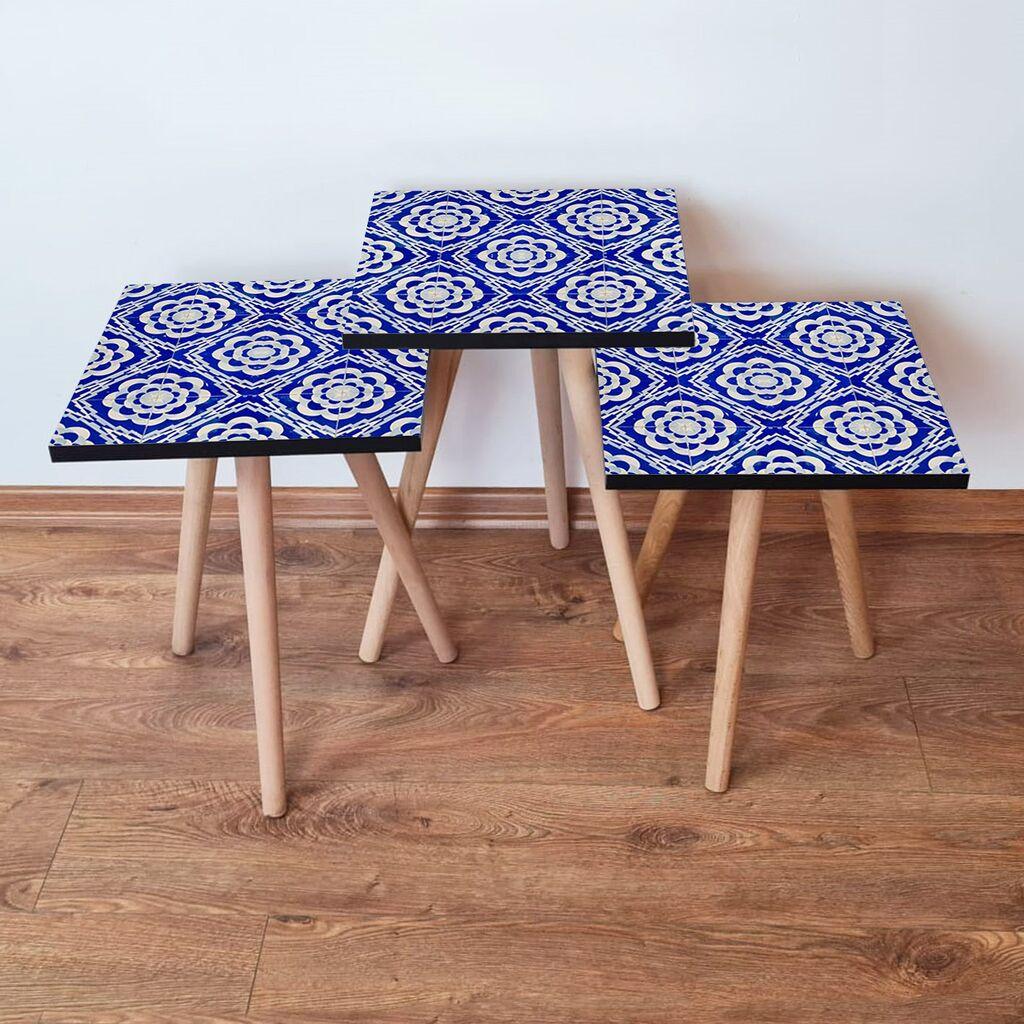 Hanah Home Set klub stočića 3Shp45, 3 komada, Šareni