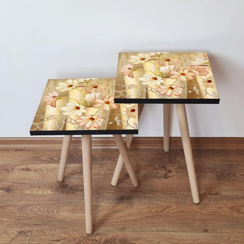 Hanah Home Set klub stočića 2Shp448, 2 komada, Šareni