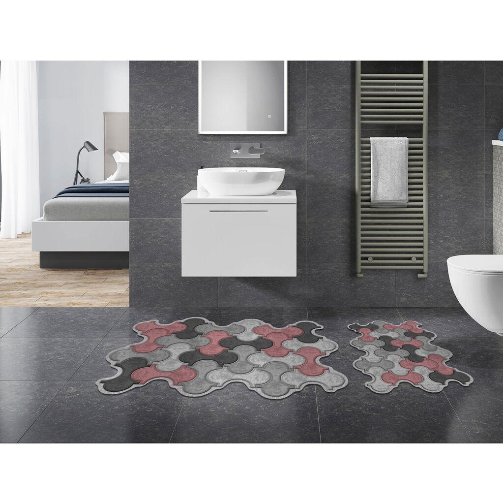L'essentiel Maison 210FG42115PU Kupatilski otirač, 2 komada, Siva