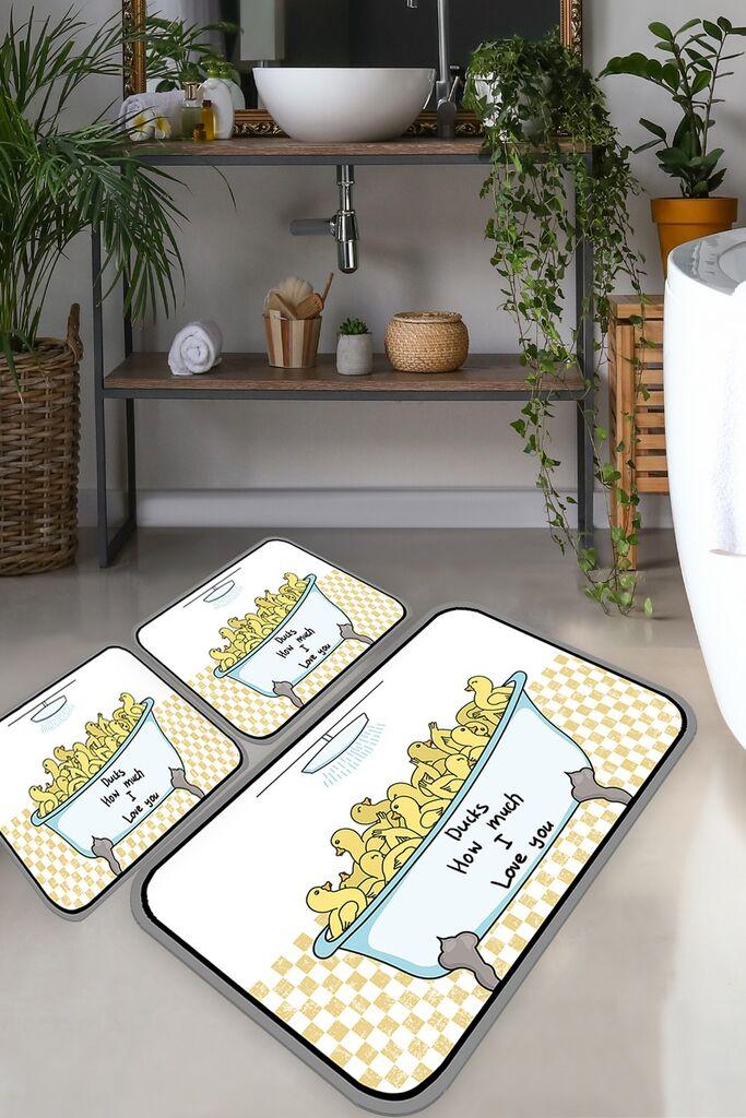 L'essentiel Maison Set 3 prostirke za kupatilo Šareni
