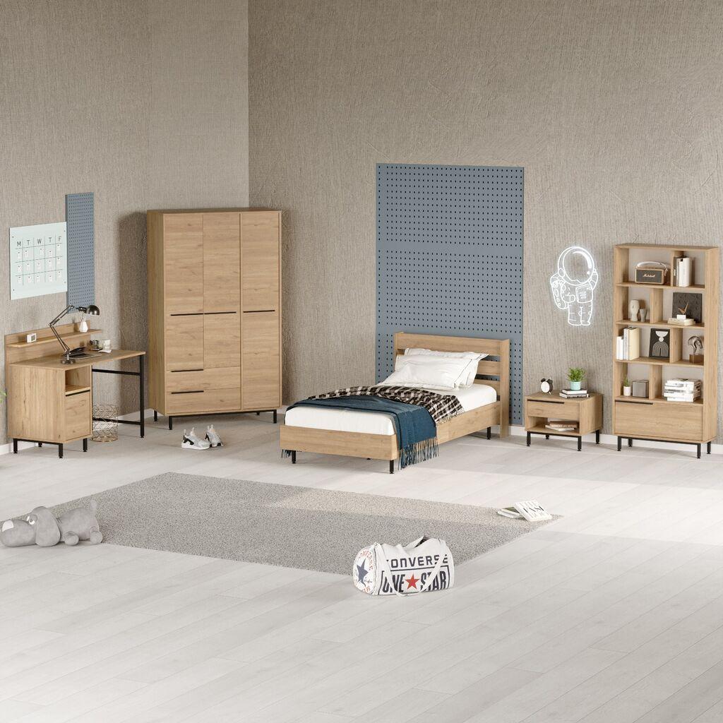 Hanah Home Komplet spavaća soba za tinejdžere ON25-S, Hrast