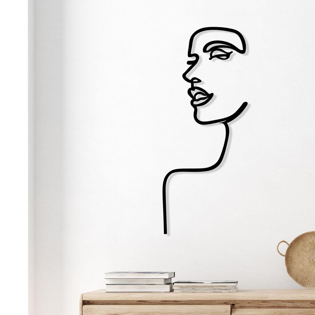 Wallity Zidna dekoracija Woman Profile, 42x100cm, Crna