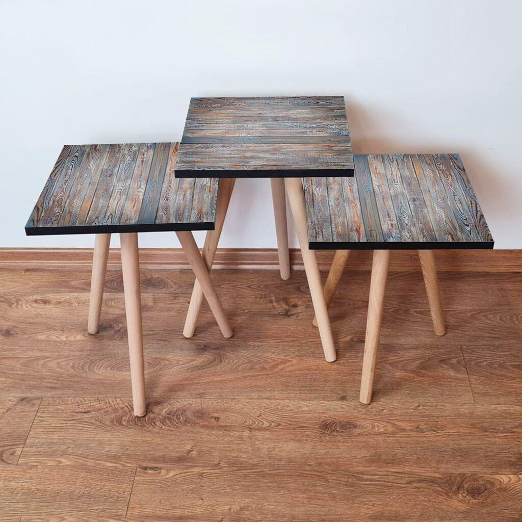 Hanah Home Set klub stočića 3Shp69, 3 komada, Šareni