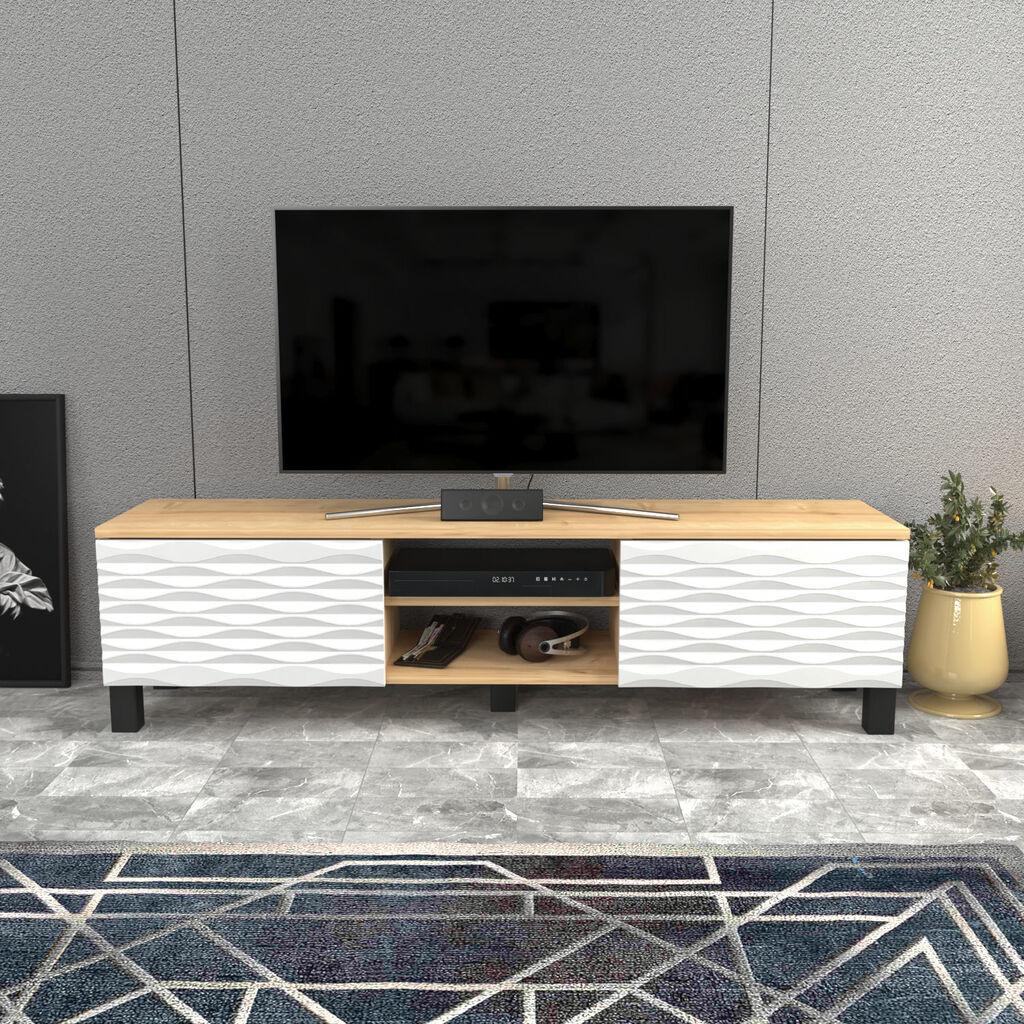 Hanah Home TV Komoda Lukas, 150x40,3x35 cm, Bež-Bela