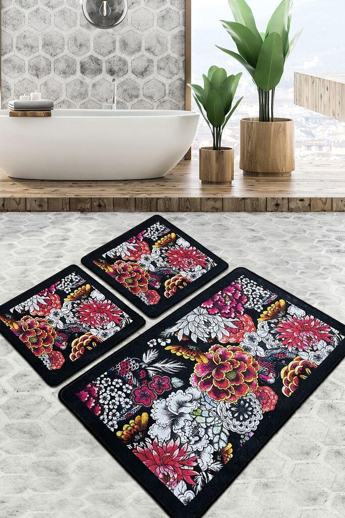 L'essentiel Maison Set 3 prostirke za kupatilo Šareni