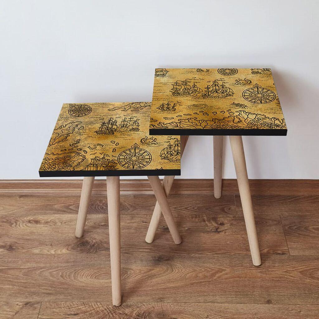 Hanah Home Set klub stočića 2Shp323, 2 komada, Šareni