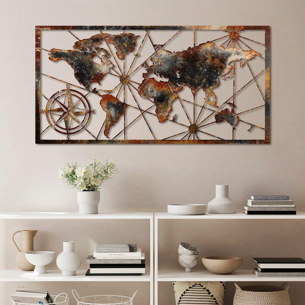 Wallity Zidna dekoracija World Map 3, 120x60cm