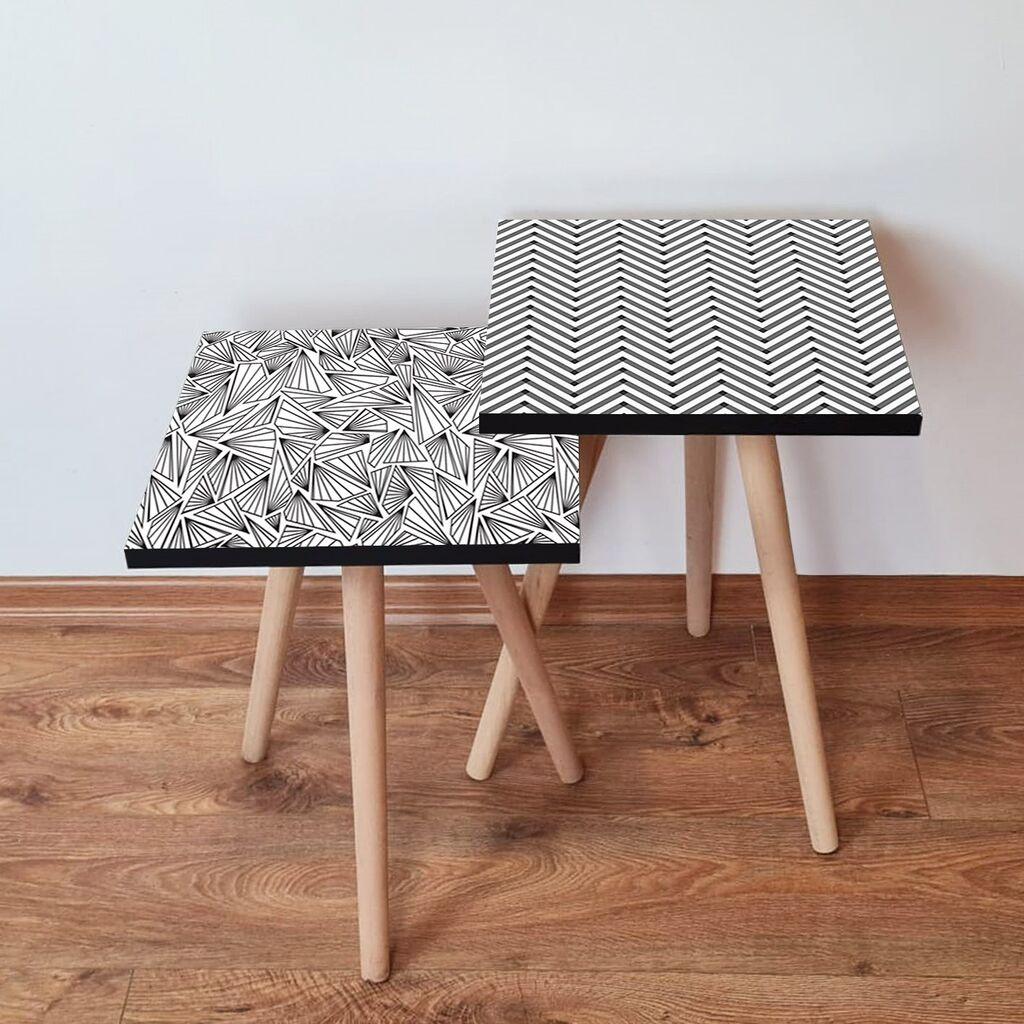 Hanah Home Set klub stočića 2Shp289, 2 komada, Šareni