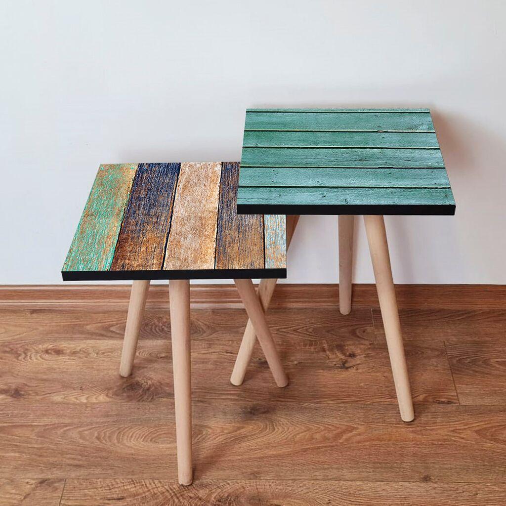 Hanah Home Set klub stočića 2Shp332, 2 komada, Šareni