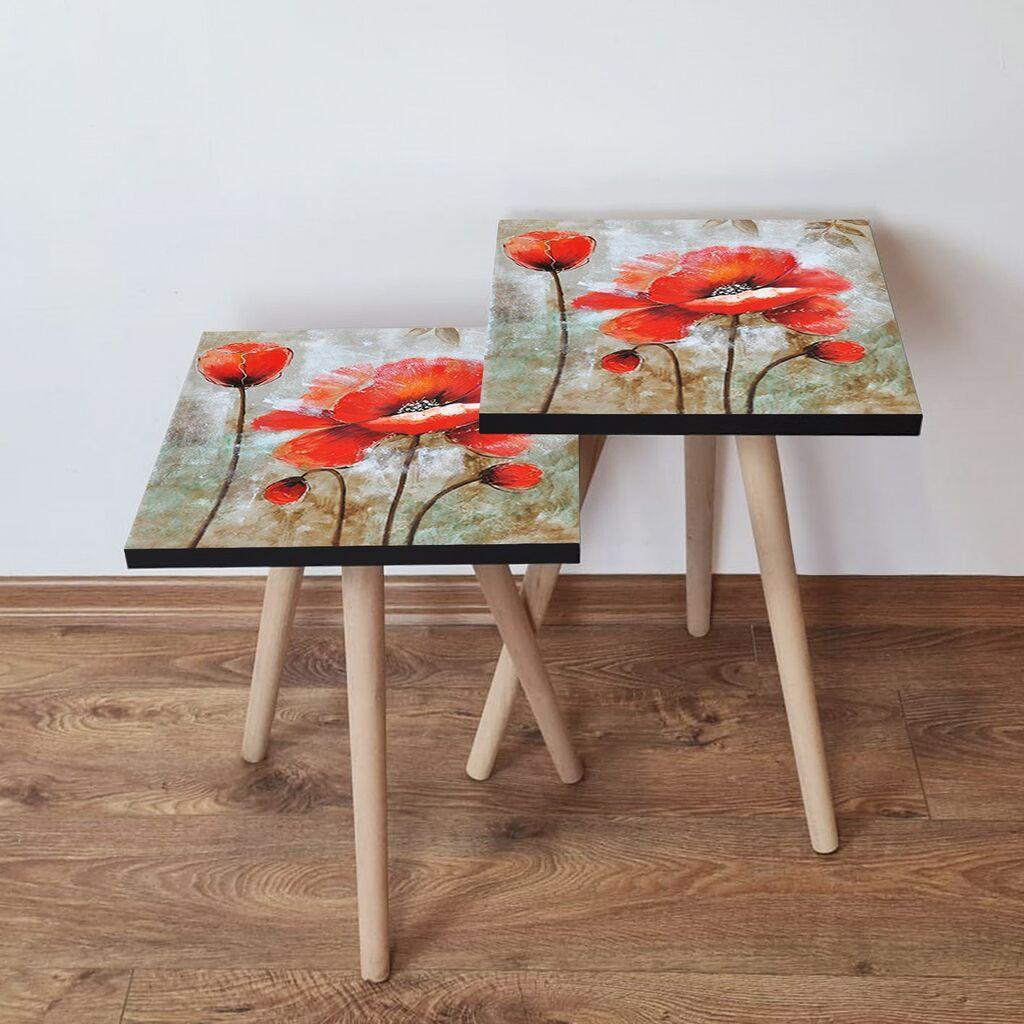 Hanah Home Set klub stočića 2Shp457, 2 komada, Šareni