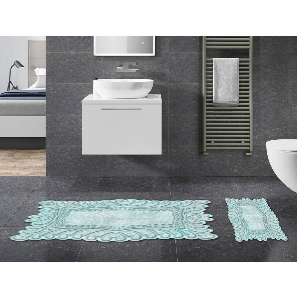 L'essentiel Maison Set 2 prostirke za kupatilo Plavi