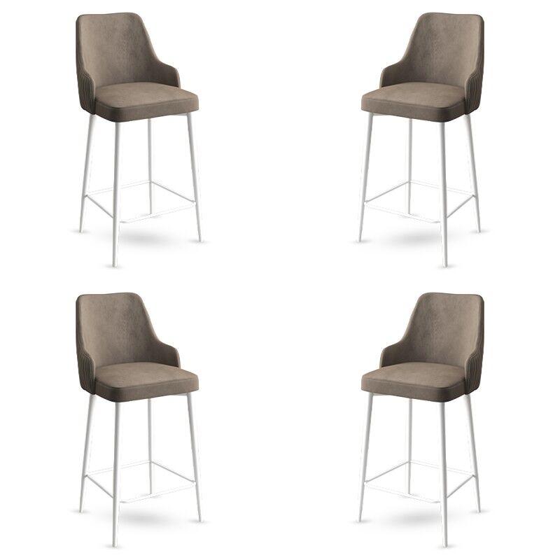 Hanah Home Set barskih stolica Enox, 4 komada, Bež-beli
