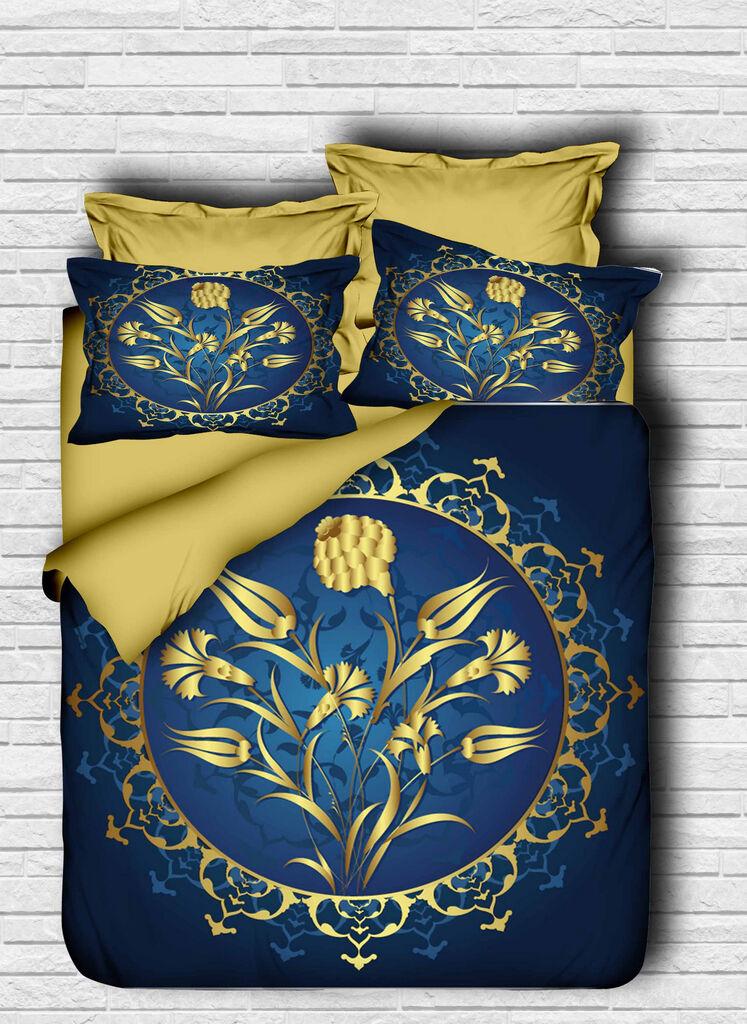 L'essentiel Maison Komplet posteljina 140, 200x220 cm, Zlatna-Plava