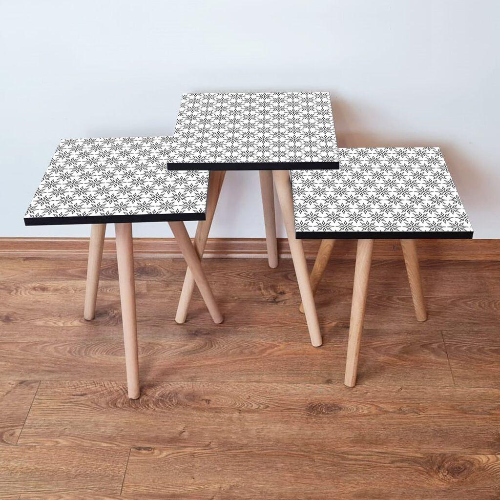 Hanah Home Set klub stočića 3Shp10, 3 komada, Šareni