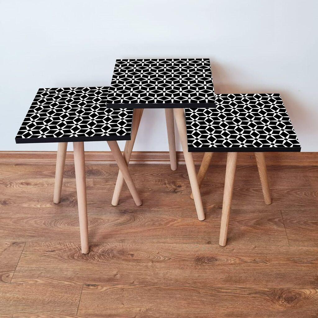 Hanah Home Set klub stočića 3Shp395, 3 komada, Šareni