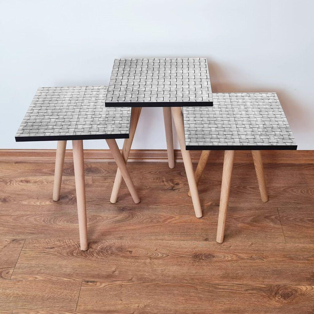 Hanah Home Set klub stočića 3Shp373, 3 komada, Šareni