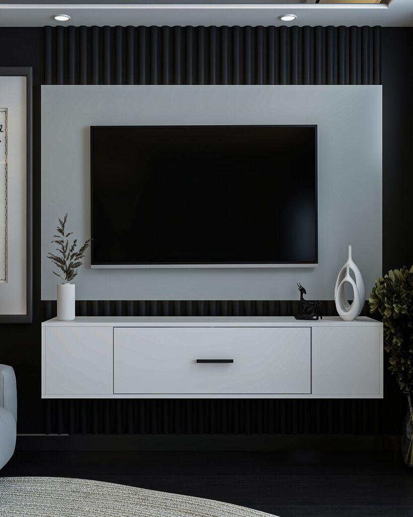 Hanah Home TV Komoda Kodaks, 150x33,2x29,6 cm, Bela