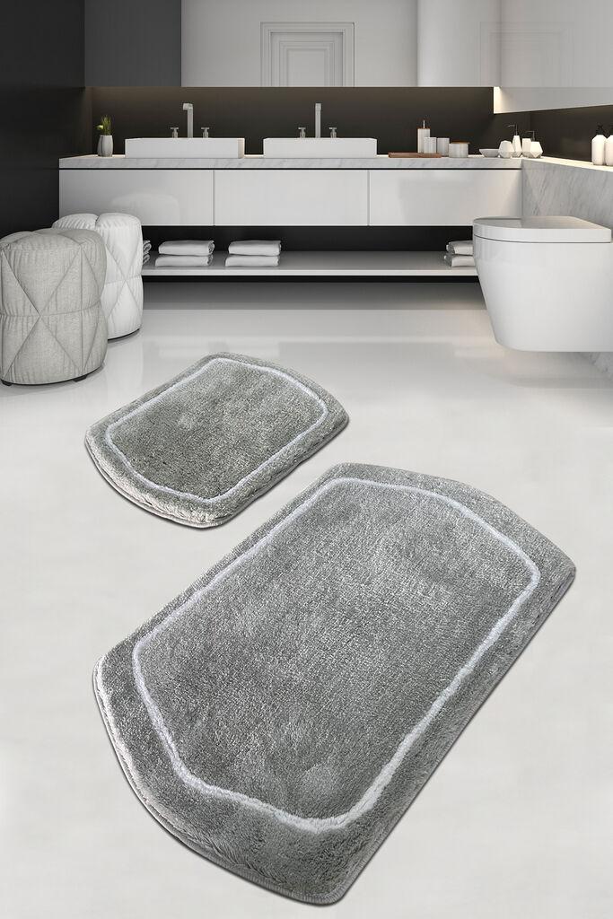 L'essentiel Maison Set 2 prostirke za kupatilo Sivi
