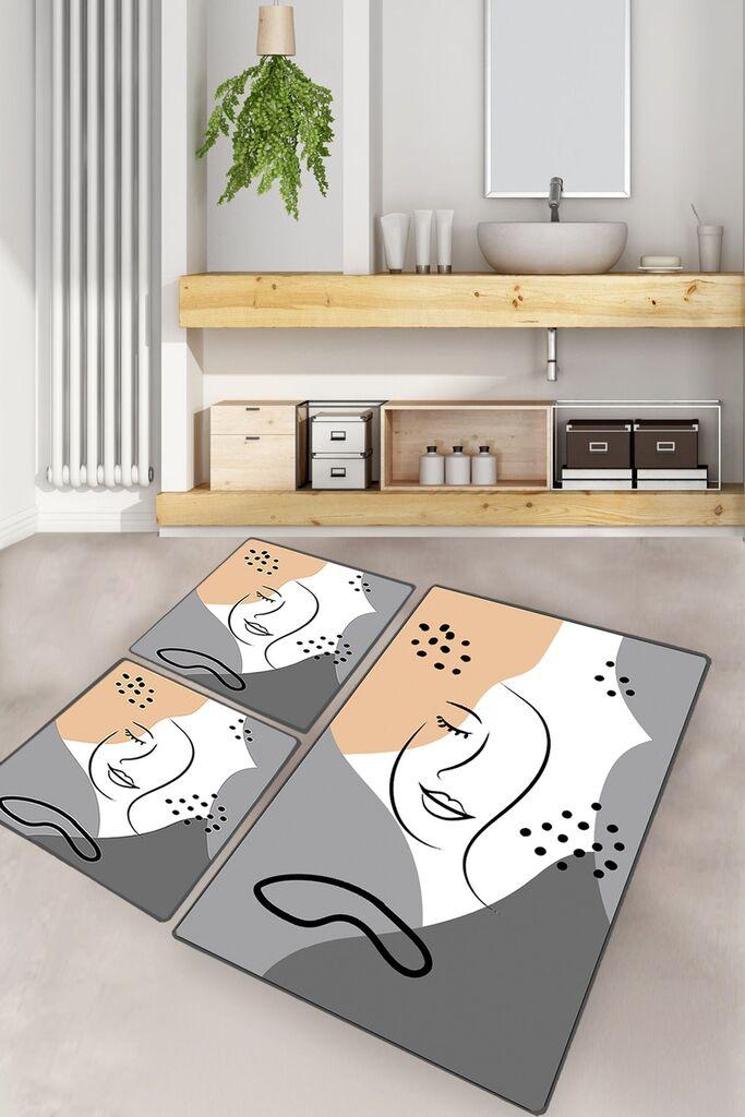L'essentiel Maison Set 3 prostirke za kupatilo Šareni