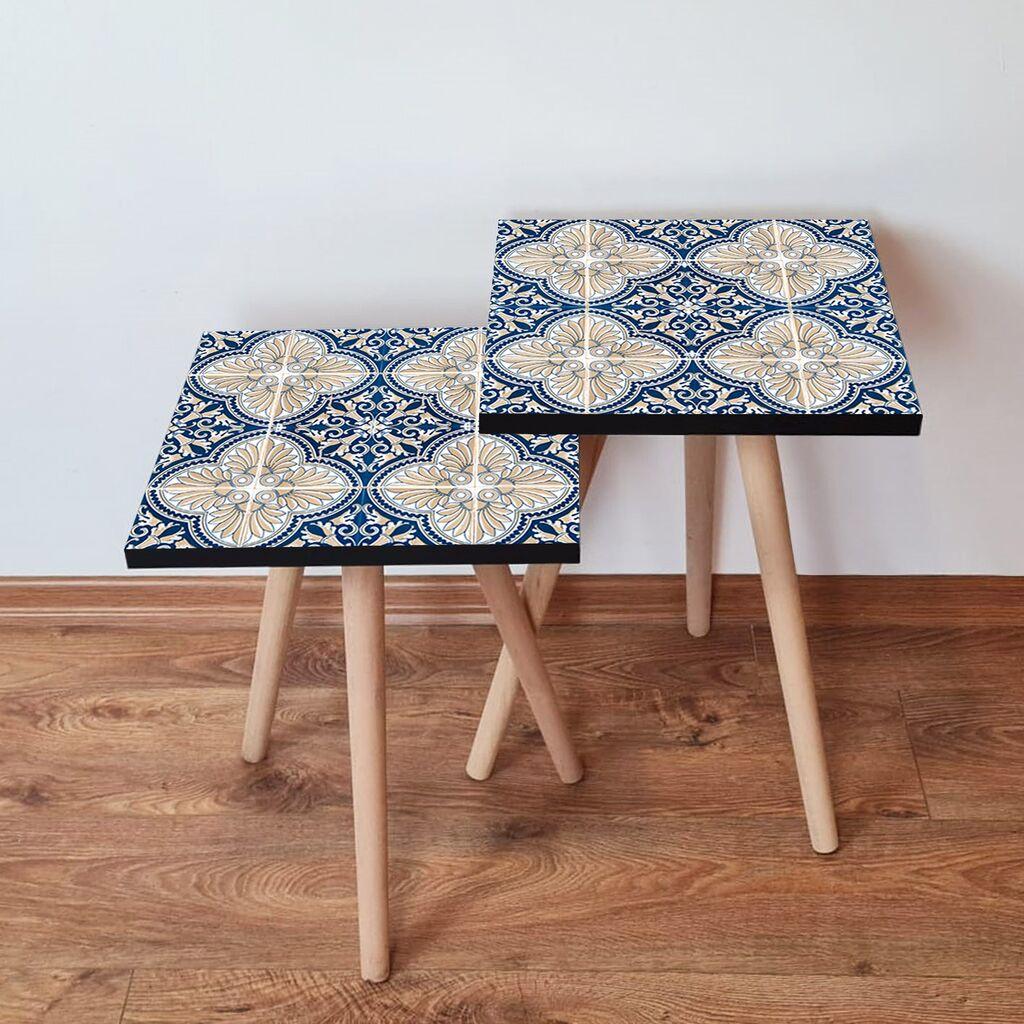 Hanah Home Set klub stočića 2Shp354, 2 komada, Šareni