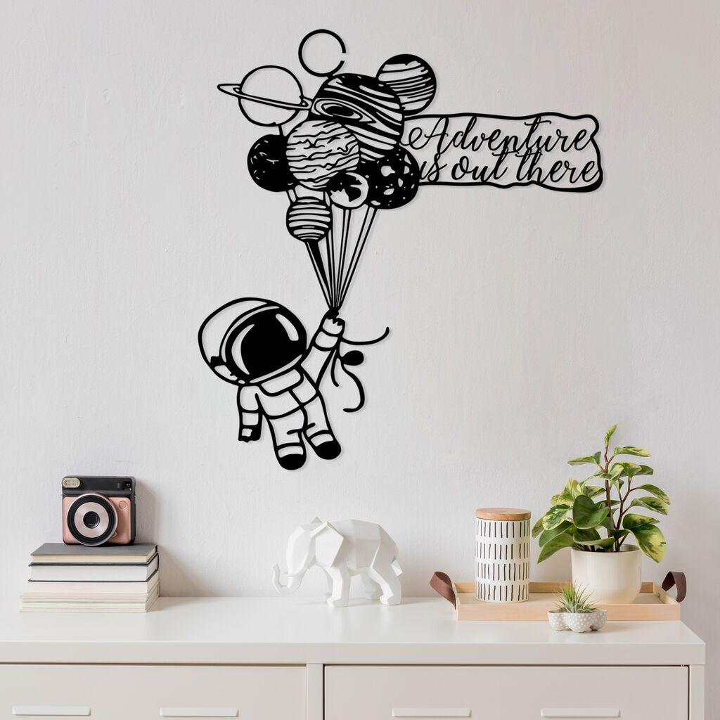 Wallity Zidna dekoracija Astronaut 4, 64 x 70 cm,  Crna