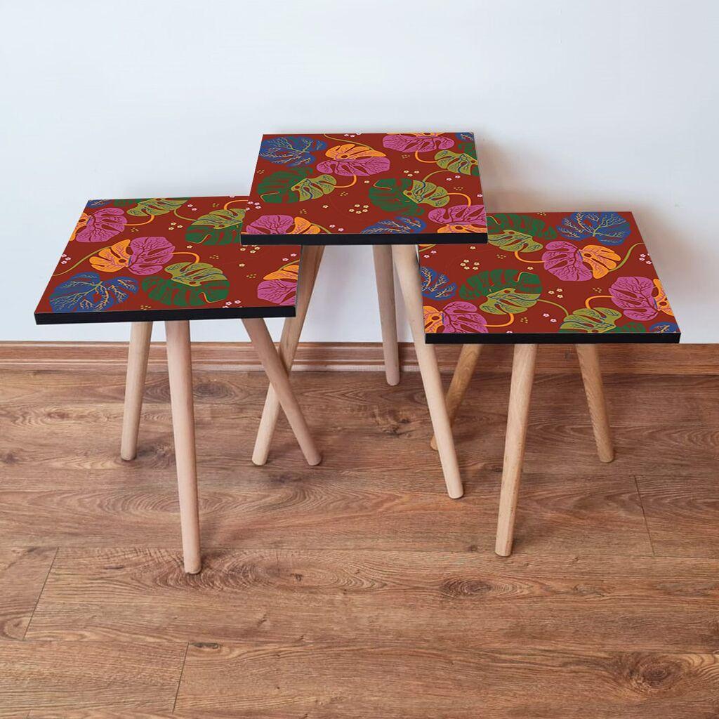Hanah Home Set klub stočića 3Shp140, 3 komada, Šareni