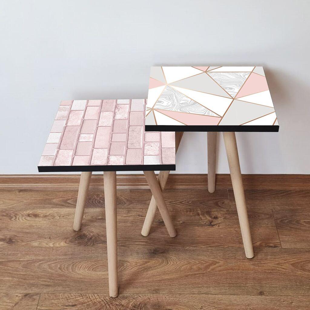 Hanah Home Set klub stočića 2Shp253, 2 komada, Šareni