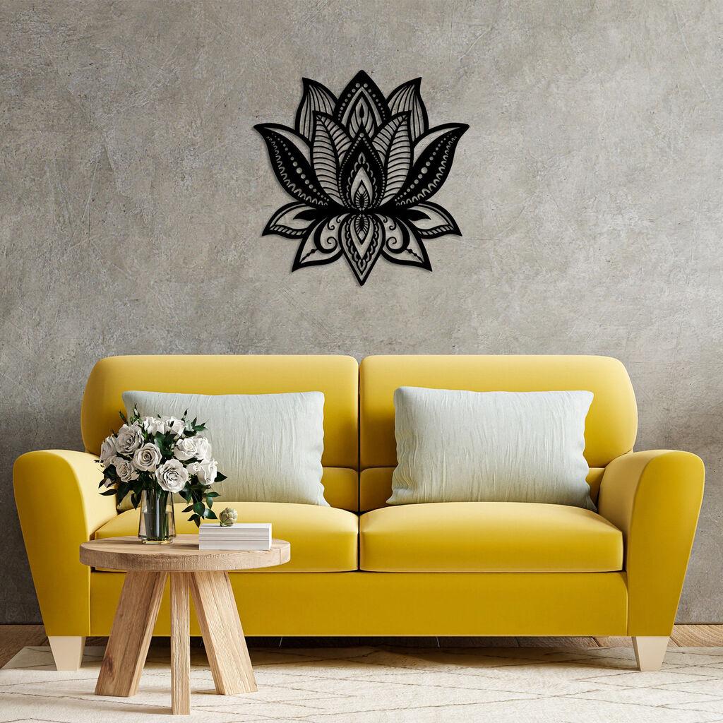 Wallity Zidna dekoracija Lotus - 314, 70 x 70 cm,  Crna