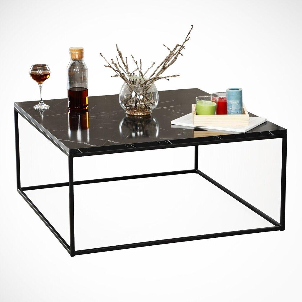 Hanah Home Klub sto Poly, 75x43x75 cm, Crni