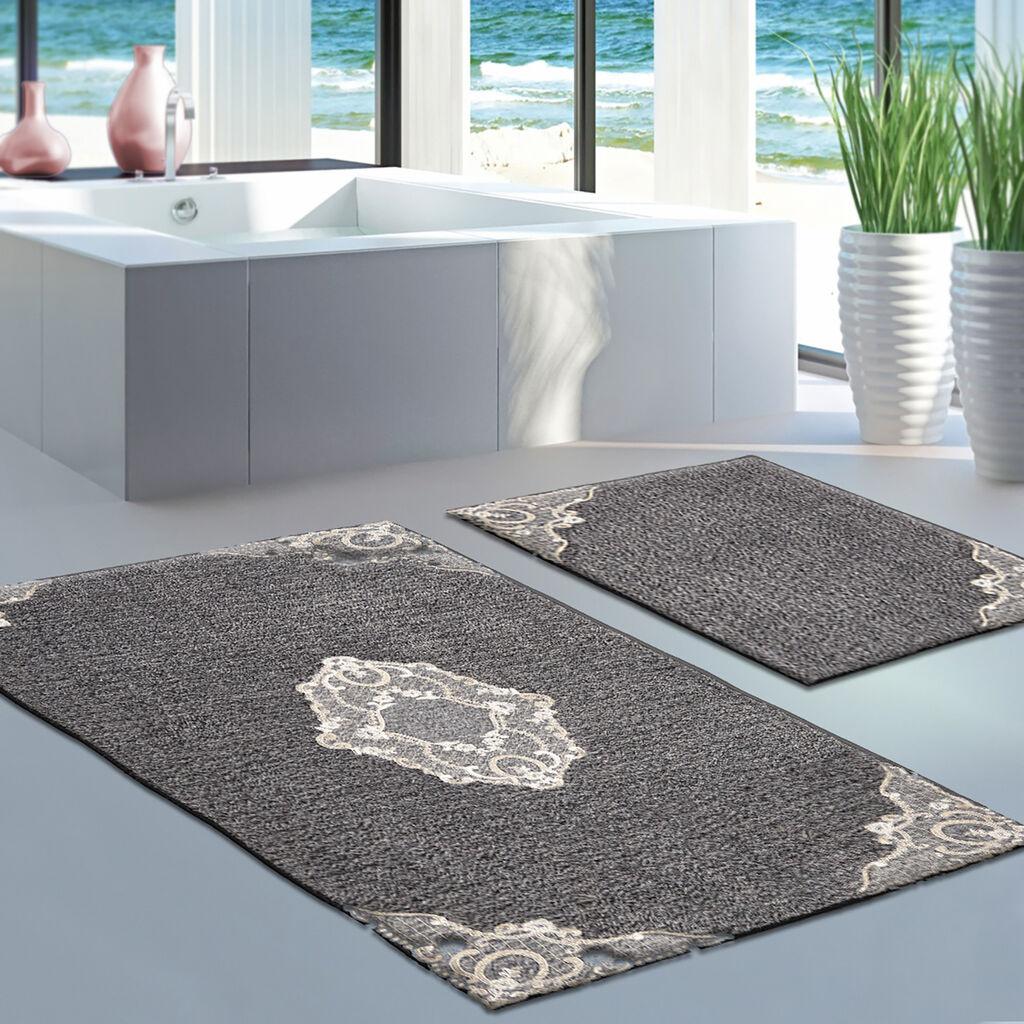 L'essentiel Maison Set 2 prostirke za kupatilo Antracit