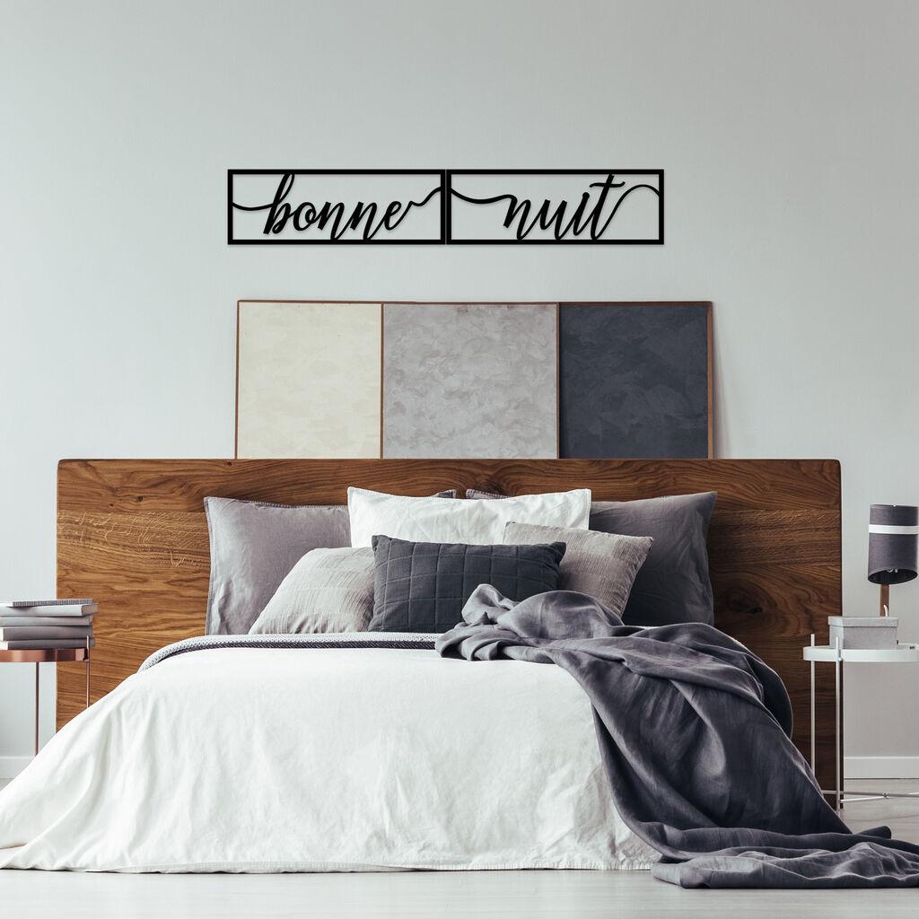 Wallity Zidna dekoracija Bonne Nuit 1, 90x15 cm, 1.5 mm, Crna