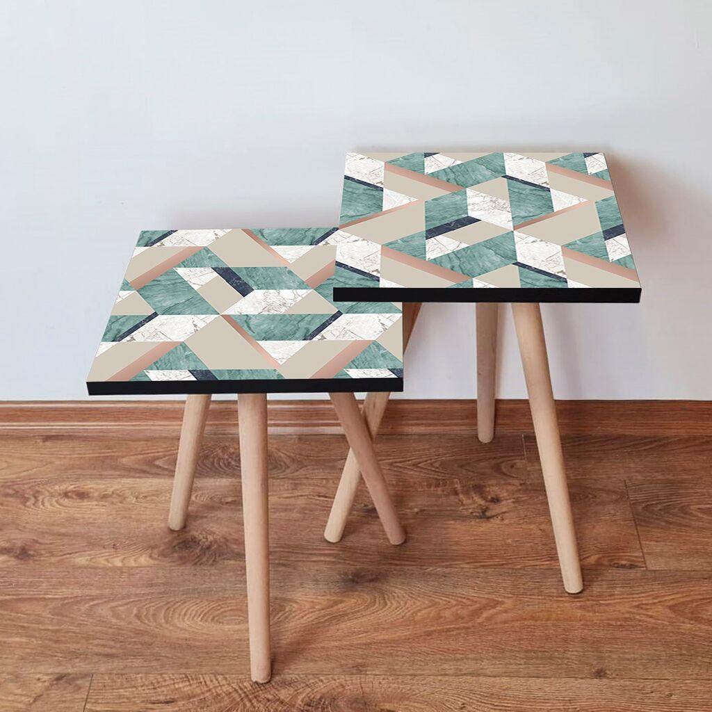 Hanah Home Set klub stočića 2Shp426, 2 komada, Šareni