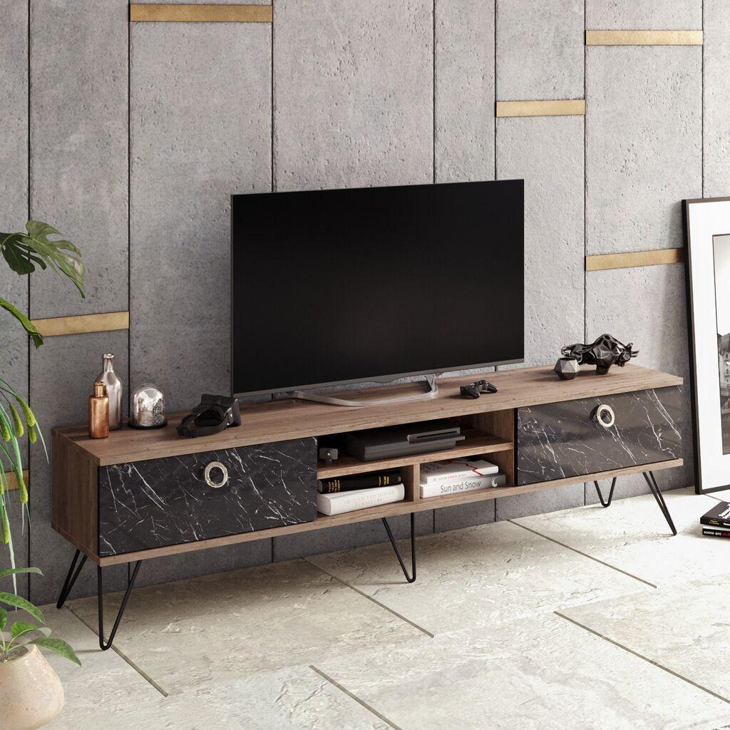 Hanah Home TV Komoda Lorenz, 180x45,6x35,2 cm, Braon-Crna
