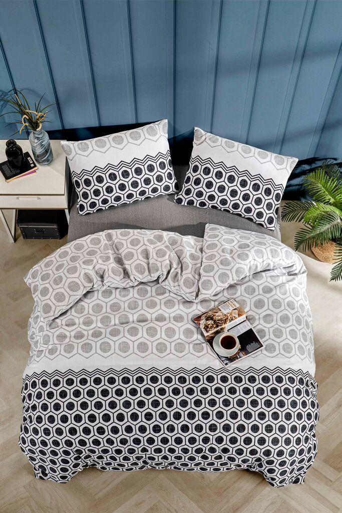 L'essentiel Maison Komplet posteljine Geometric, 160x220cm, Siva