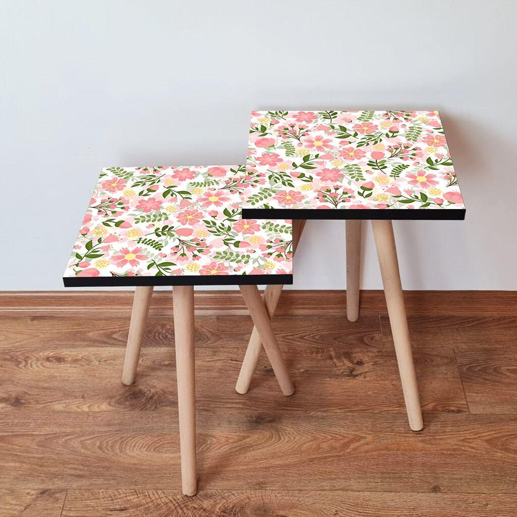 Hanah Home Set klub stočića 2Shp69, 2 komada, Šareni