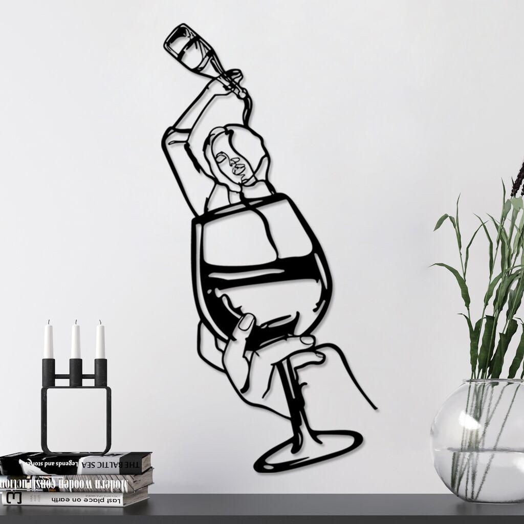 Wallity Zidna dekoracija Bicchiere, 33x69cm, Crna