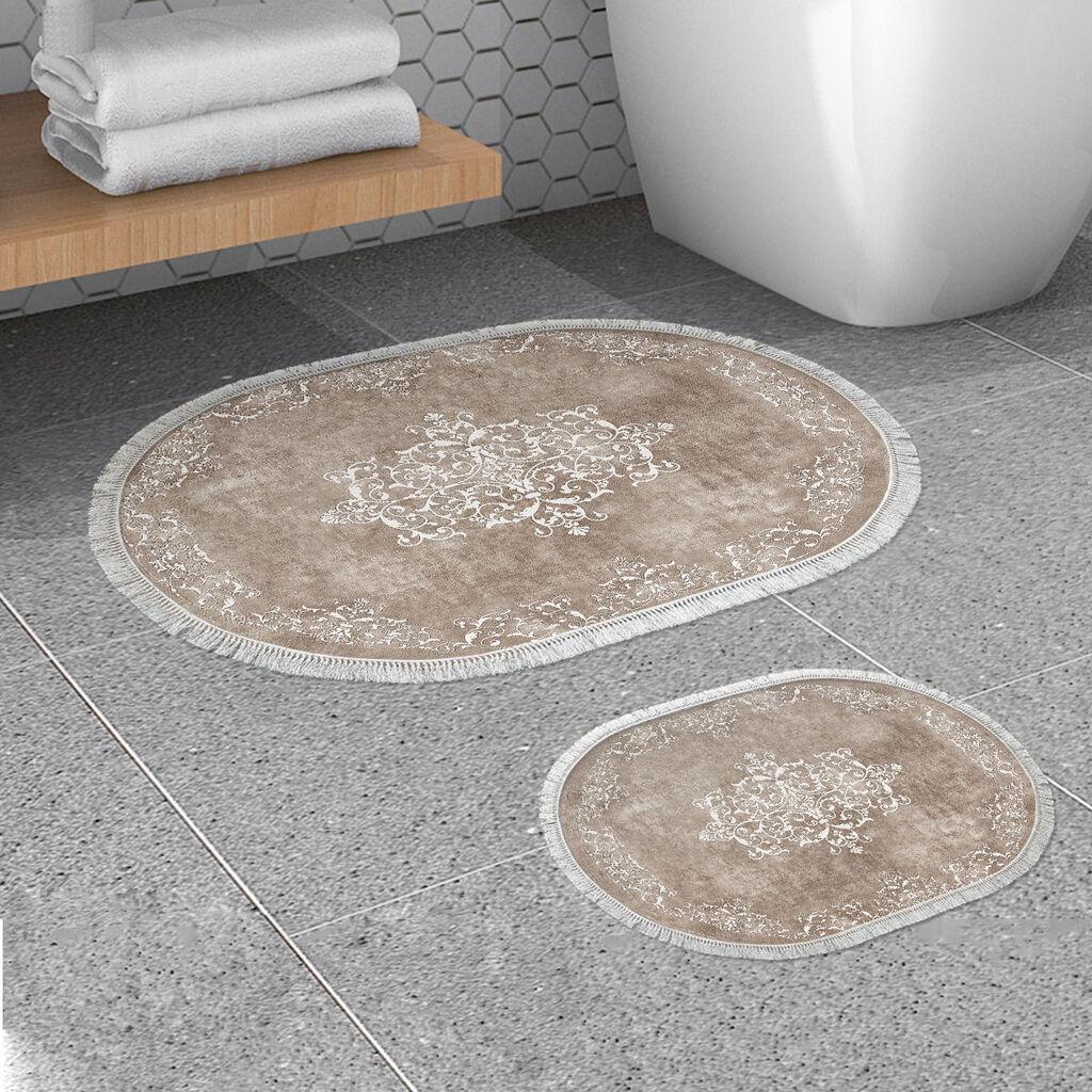 L'essentiel Maison Set 2 prostirke za kupatilo Bež-Beli