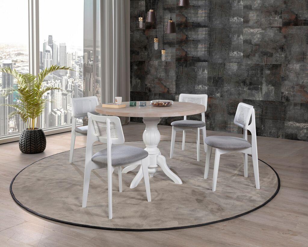 Hanah Home Albero130 Trpezarijski set, Braon-Beli