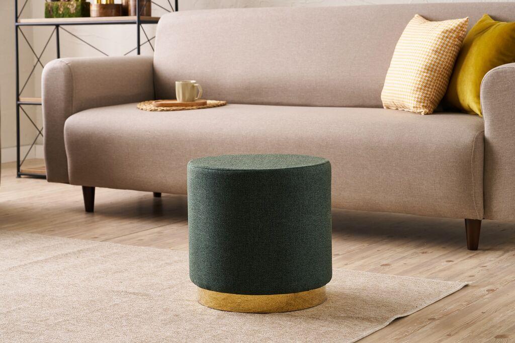 Atelier del Sofa Tabure Gocek, O40x40cm, Zeleni