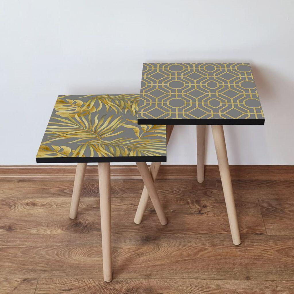 Hanah Home Set klub stočića 2Shp287, 2 komada, Šareni