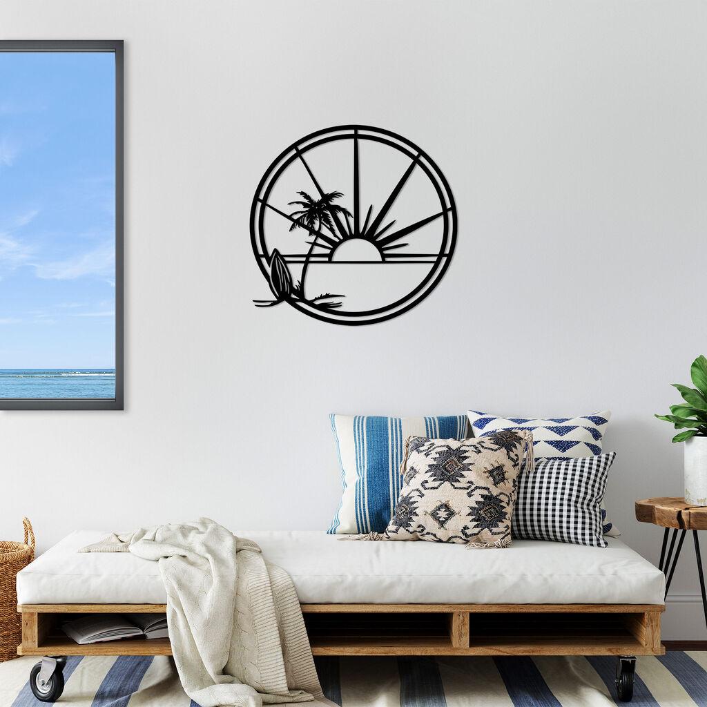 Wallity Zidna dekoracija Sea Sand Sun Surf - 466, 69 x 67 cm,  Crna